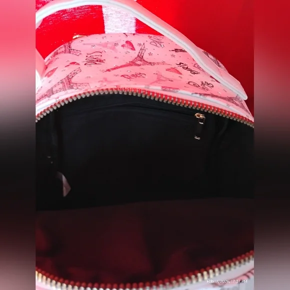 VEGAN LEATHER PARIS DESIGN MINI BACKPACK - Picture 11 of 11